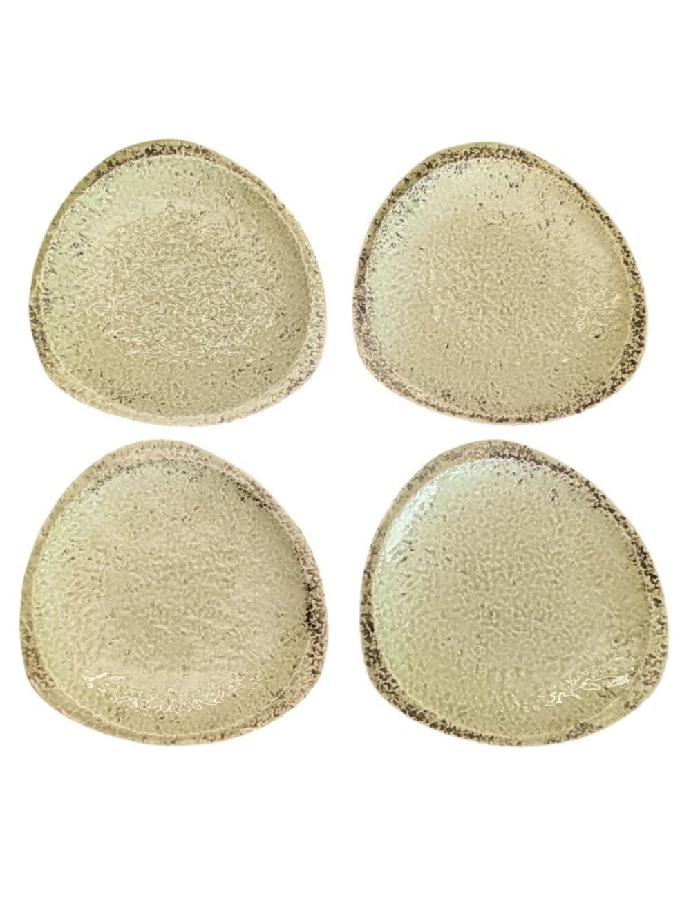 Fortunata Casa Mia Set of 4 Green Triangular Plates NEW Italy Adiano Tolomei MCM